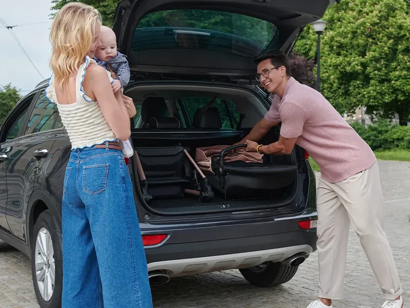kinderkraft easily fits in the boot