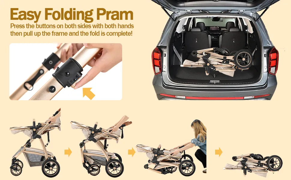 gcarebb 3-in-1 travel system folding mechanism