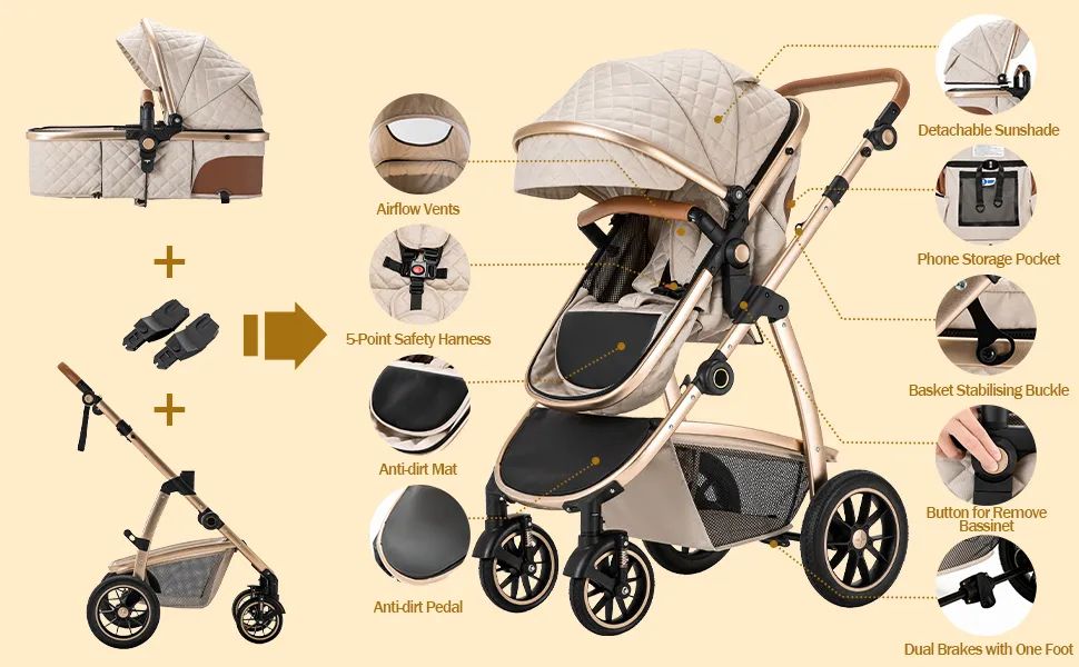 The gcarebb pushchair comes with features that offer parent comfort
